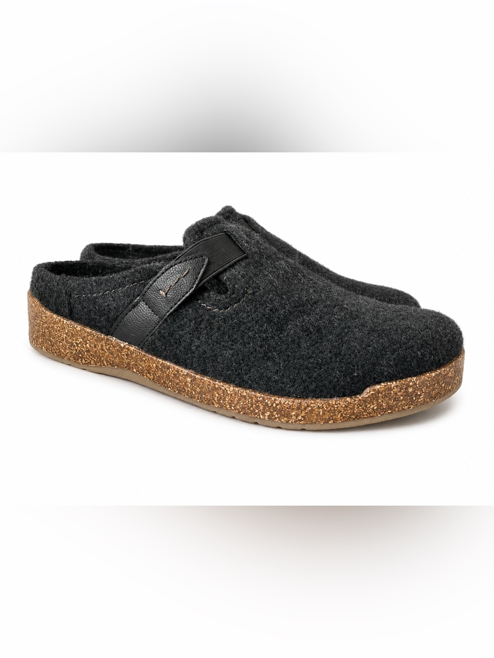 Earth Origins Jenna Felt Clogs Black Wool Blend Slip On Mule Shoes Women’s 8M